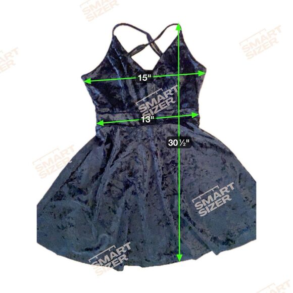 Womens Crushed Velvet Babydoll Mini Dress Size S Black Goth Vamp Y2K Fit & Flare - Picture 6 of 10
